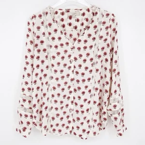 Blusa Top Loft Garden Cuello en V Ventosa Plisada Campesina Floral Femenina Cottagecore - Imagen 1 de 7
