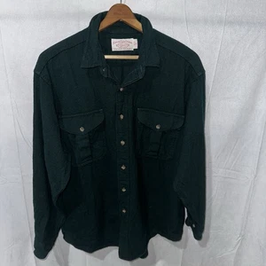 Filson Green 100% Wool Button-Up Shirt Size XL Dual Chest Pockets - Picture 1 of 15