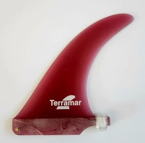 TERRAMAR SURFCO 6"  GREENOUGH 4A SURFBOARD FIN  ALL GLASS RETRO RED..FREE SHIP - Picture 1 of 2