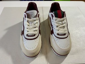 Gucci Hombres N Re-Web Blanco/Rojo Cuero Tenis Zapatos Talla 7 EE. UU. - Imagen 1 de 10