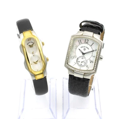 Philip Stein Teslar Signature Dual Face Quartz Wristwatches Lot of 2 #WB3467-3 - Image 1 of 4