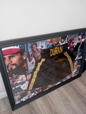 Roberto Duran Autograph Signed Shorts Trunks Framed rare - Image 1 of 4