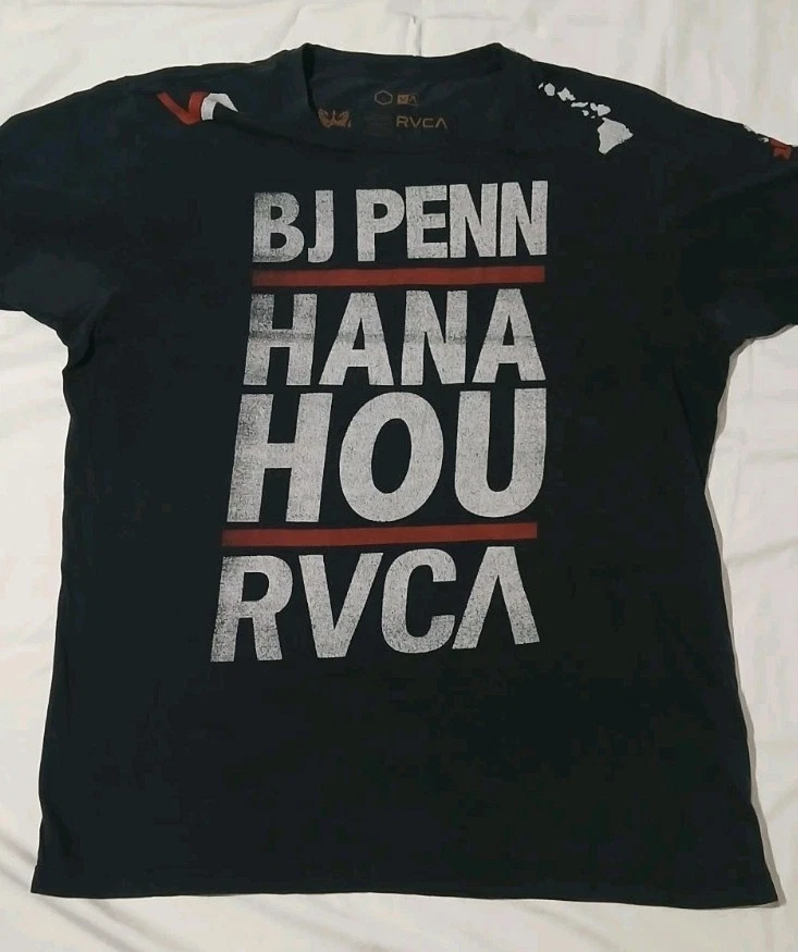 CAMISETA RVCA MMA BJ PENN HANA HOU USADA EN EXCELENTE ESTADO NEGRA GRANDE De colección Y2K UFC  Foto 1 de 4
