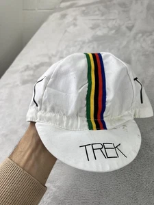 Vintage Trek Cycling Cap Mütze Pace World Champion Stripes Made In USA weiß - Bild 1 von 8