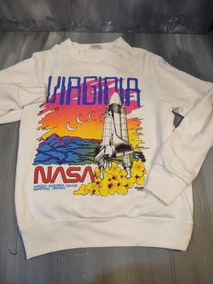 Vintage 80’s 90s Virginia Langley NASA Space Shuttle Graphi Sweatshirt Medium - Image 1 of 4
