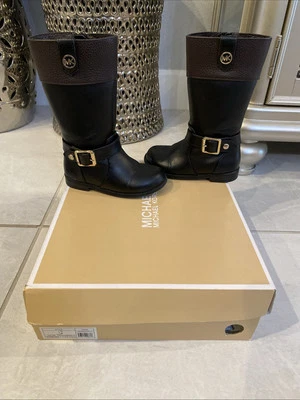 Botas hasta la rodilla Michael Kors Rumour negras/marrones talla 7 nuevas en caja Foto 1 de 4