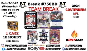 WASHINGTON COMMANDERS 2024 Contenders Football Hobby CASE 12 BOX Break #750BD - Picture 1 of 1