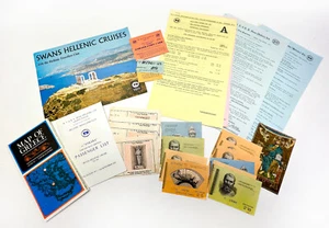 Collection of Vintage 1970s Greek Travel Ephemera Swans Hellenic Cruises - Picture 1 of 8