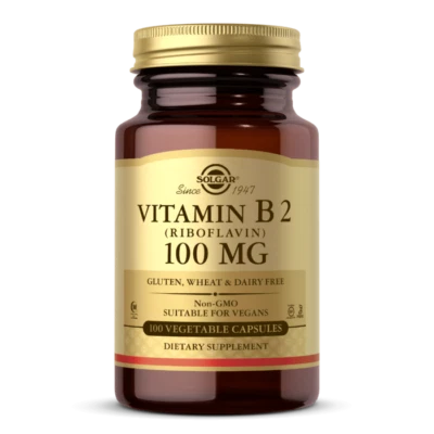 Solgar, Vitamin B2 (Riboflavin), 100mg, 100 Veg. Kapseln - Blitzversand