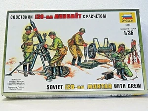 Zvezda 3503 plastic model kit SOVIET 120mm MORTAR WITH CREW 1:35 New - Picture 1 of 3