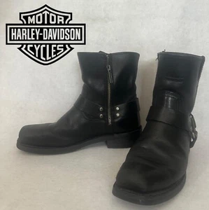 Botas con arnés Harley Davidson talla 8,5 ligeramente usadas cremallera laterales desgaste menor - Imagen 1 de 6