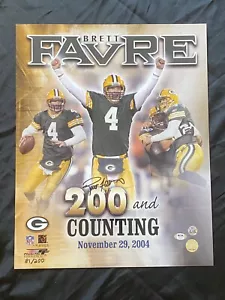 Brett Favre Green Bay Packers 200 e conteggio foto 16x20 autografata ~ PSA/DNA - Foto 1 di 4