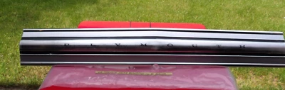 PLYMOUTH 1968 SATELLITE REAR FINISH PANEL RE-ANODIZED AS NOS - Image 1 of 4