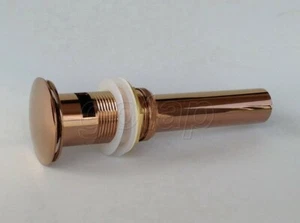 Rose Gold Brass Round Pop UP Sink Basin Waste / Drain With Overflow  Gsd040 - Picture 1 of 7
