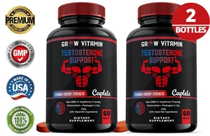 testosterone support, endurance, energy, strength, non-GMO, Premium caplets, 60 - Picture 1 of 5