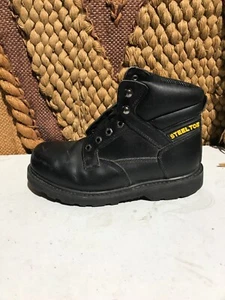 Botas al tobillo Brahma Gus de cuero negro con puntera de acero con cordones para hombre talla 7 con 2518887 - Imagen 1 de 8