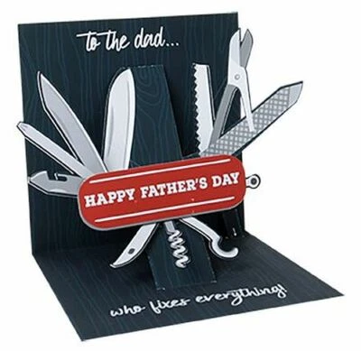 Father's Day Greeting Card Dad Fixes Everything Pop Up Card Up With Paper  - Image 1 of 4