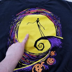 The Nightmare Before Christmas Sweatshirt Women M Black Tim Burton Disney *SCUFF - Picture 1 of 12