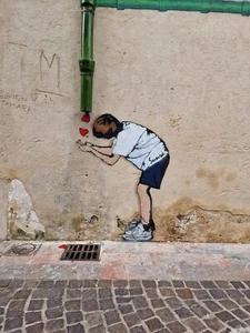 TIME4BILD BANKSY Water Wasser Love Rain gráficos 80x60cm - Imagen 1 de 4