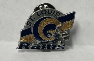 Vintage NFL St Louis Rams Logo Football Lapel Pin Blue And Gold - Picture 1 of 3