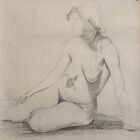 Vintage Sketch Drawing Nude Life Study As Found