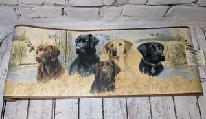 York Prepasted Wallpaper Border Labrador Bird Dog Hunting Man Cave - Picture 1 of 2