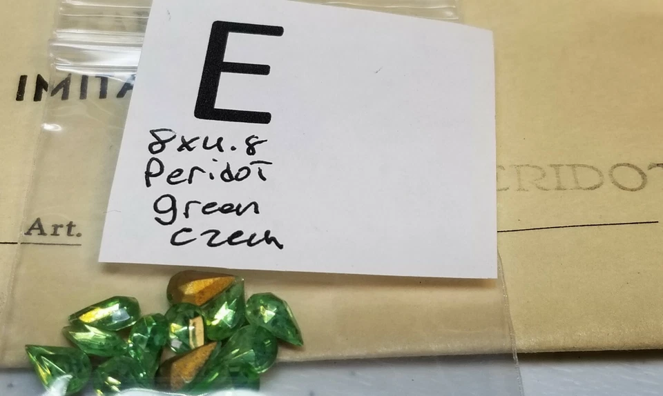 Vtg Pear Shape 8x4.8mm Rhinestone Pointed Jewelry Repair Craft Czech W G 6005 - Image 1 of 1