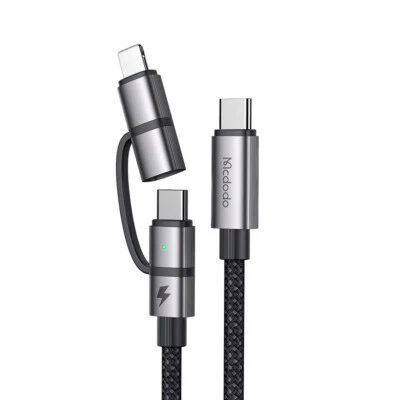 Mcdodo 2 in 1 USB 3.1 Gen2 10Gbps Cable for iPhone & USB C 100W 5A Charging - Image 1 of 4