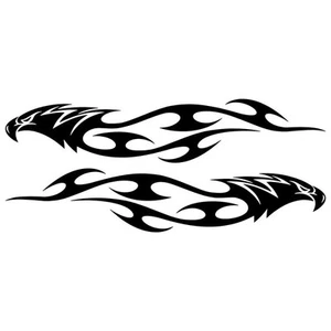 2 x Adler Flames Flammen JDM Tunning Aufkleber Decal Sticker Decals 24 cm - Picture 1 of 4