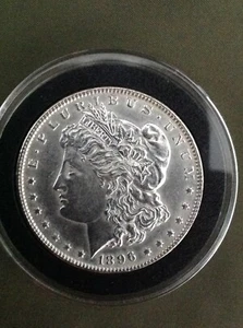 1896 SILVER MORGAN DOLLAR - Picture 1 of 7