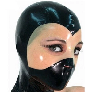 Latex Gummi Haube Transparent Gesicht Rubbe Maske Fetisch Cosplay Kostüme Kleidu - Bild 1 von 6