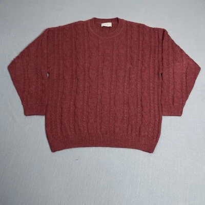 Paul Stuart Sweater Mens XL Maroon Red Alpaca Cable Knit Pullover Crew Neck - Image 1 of 4