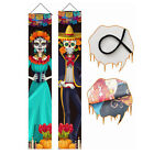 Halloween Day Of The Dead Porch Sign Door Banner Sanging Flag Party Supplies