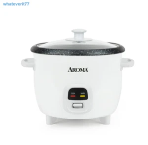 Aroma® 6-Cup Rice & Grain Cooker, 8X Bonded Granite Coating, White - Picture 1 of 6