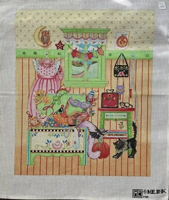 Mary Engelbreit Lets Play Dress Up Needlepoint Canvas 27” x 23” Large Rare - Image 1 of 4