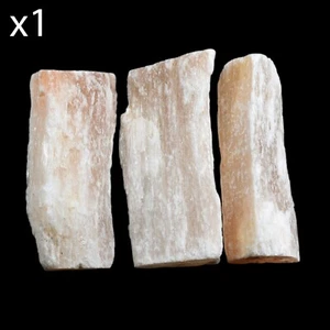 Selenite Peach (Satin Spar) - 60 - 80g Natural Rough Log - Picture 1 of 3