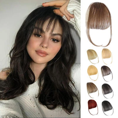 Clip-in-Thin-Air-Bangs-Extensions aus echtem Echthaar, dicke, ordentliche Franse - Bild 1 von 4