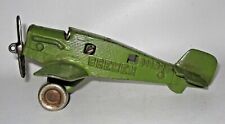 1930's Hubley Bremen D1167 Plane Airplane Green Cast Iron 7.25