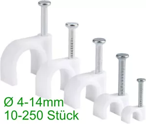 Kabelschellen Kabelklemmen Nagelschellen 4 - 14mm Kabelbefestigung 10-250 Stück✅ - Bild 1 von 27