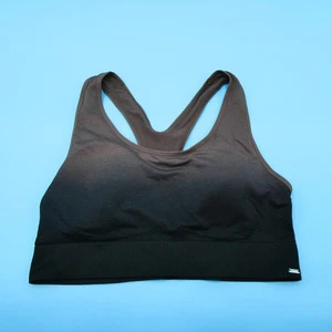 Victorias Secret Sports Bra XL Black Ribbed Lightly Lined Pullover Seamless New - Picture 1 of 9