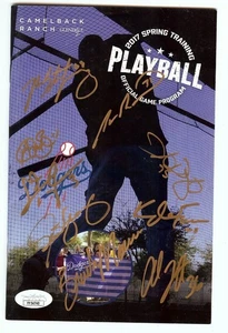 Dodgers 2017 Signed Autographed Spring Training Program Yeager Taylor +7 JSA - Picture 1 of 2