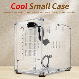 Clear Acrylic Mini Itx Case 360 Degrees Open Hollow Cooling Diy Mini Itx C AM - Afbeelding 1 van 24