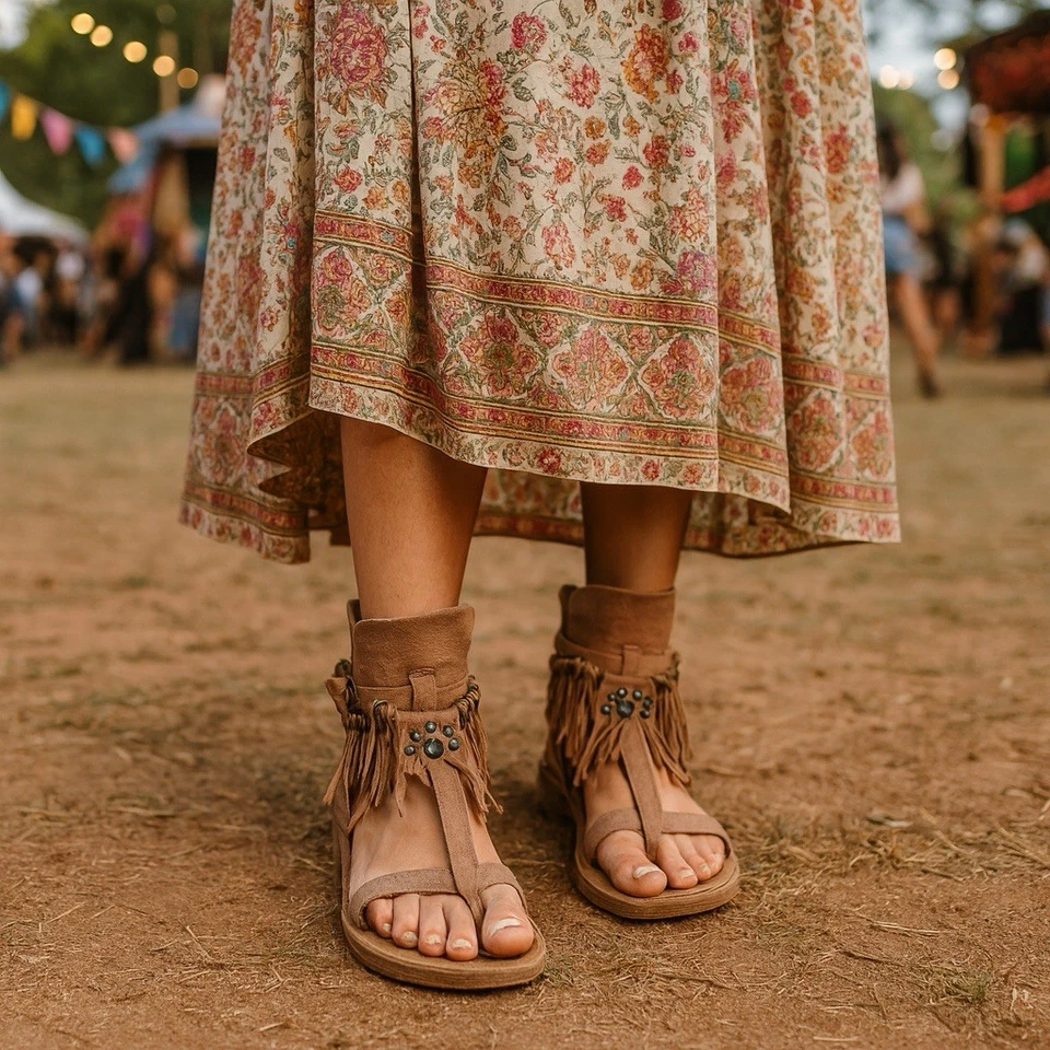 Sandalias para mujer A.S. 98 Airstep Reina zapatos flecos cuero gladiador 9,5, 40 tostado Foto 1 de 4