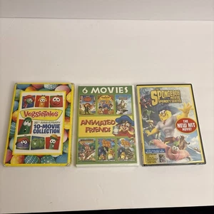 3 DVDs, The SpongeBob Movie: Sponge Out of Water (2015), VeggieTales:25th… - Picture 1 of 7