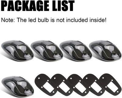 Cab Roof Top Marker Lights Cover for 2003-2016 Dodge Ram 1500 2500 3500 (Smoked - Image 1 of 4