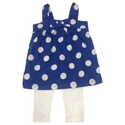Camisa y leggings blancos Carters para bebés y niñas pequeñas azul a lunares 3T Foto 1 de 2