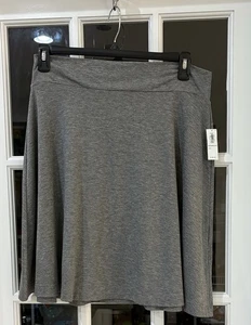 Old Navy A Line Skirt Women's Size L Gray Heather Solid Flat Front Pull On - Picture 1 of 4