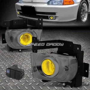 FOR 92-95 HONDA CIVIC EG8/EH9 SEDAN AMBER LENS FOG LIGHT LAMPS W/BEZEL+SWITCH - Bild 1 von 6
