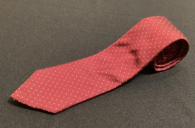 Corbata Stafford Para Hombres Granate Rojo Blanco Mini Lunares Traje De Colección Ajustado Foto 1 de 4