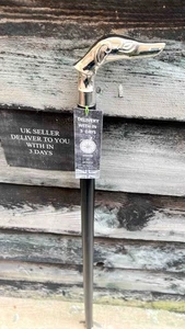 Vintage Victorian Solid Dog Head Handle Handmade Wooden Walking Stick Cane Gift - Picture 1 of 10